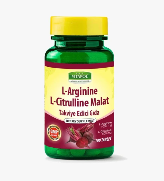 Vitapol L-Arginine L-Citrulline Malat 100 Tablet