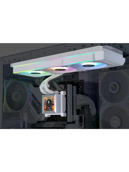 Lian Li Hydro-Shift LCD 360 Beyaz RGB İşlemci Sıvı Soğutucu G89.GHSLCD36RW.00 - 2