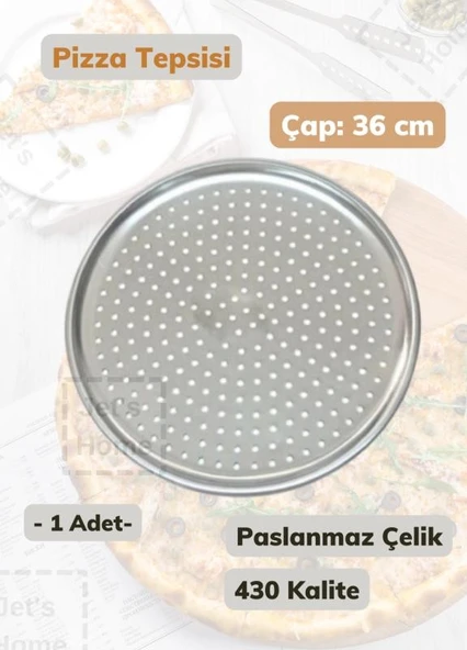 Çelik Pizza Tepsisi 36 cm Paslanmaz Çelik Tepsi