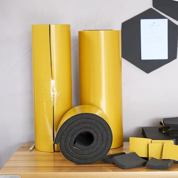 Yapışkan Araç Ses Isı Yalıtım İzolasyon Bant En:100 cm Kalınlık:10 mm Uzunluk:1 Metre Kauçuk Sünger - 7