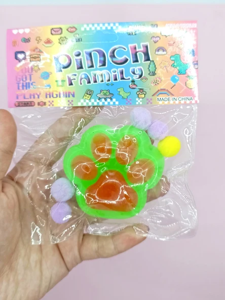 Sevimli Küçük Squishy Kedi Pati Sıkma 7 cm Pati Sukuşi - Yeşil - Resim 4