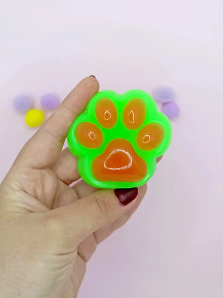 Sevimli Küçük Squishy Kedi Pati Sıkma 7 cm Pati Sukuşi - Yeşil ürün görseli 1