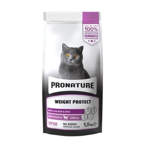 Pronature Kilo Kontrolü için Tavuklu ve Pirinçli Kısırlaştırılmış Yetişkin Kedi Maması 1,5kg