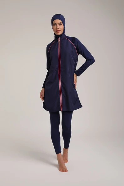 Chelly Kadın Biyeli Tasarım Fermuarlı Tam Kapalı Tesettür Mayo T 5430 - 2