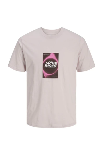 JACK JONES Erkek Menekşe Ön Baskı Kısa Kollu Tişört 12276411