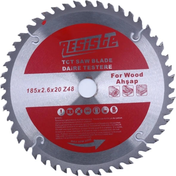RESİSTE 185X2,6X20 Z48 SUNTA KESME TESTERESİ