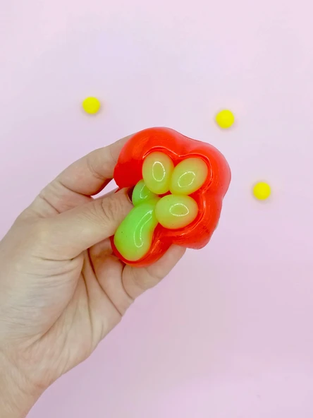 Sevimli Küçük Squishy Kedi Pati Sıkma 7 cm Pati Sukuşi - Kırmızı - 2