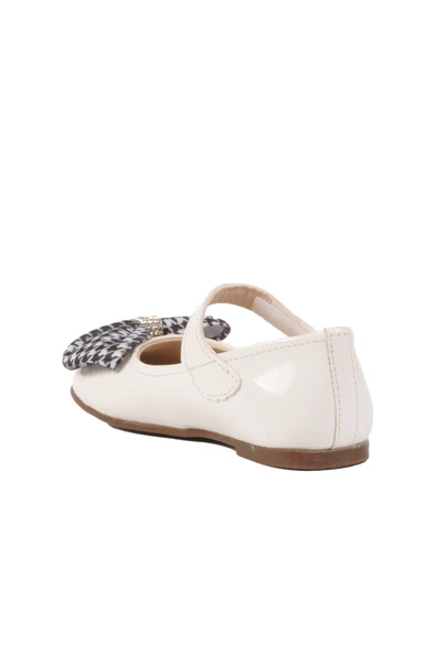 Ayakmod Beyaz Rugan Kurdeleli Hafif Kız Çocuk Babet 180 B - 4