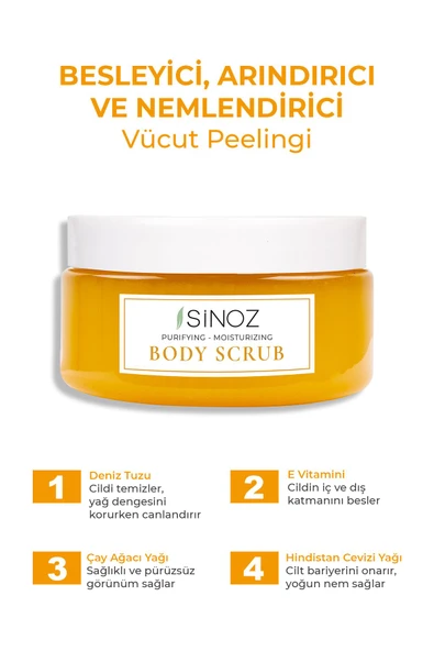 SİNOZ Besleyici, Arındırıcı ve Nemlendirici Vücut Peelingi 300 GR - 2