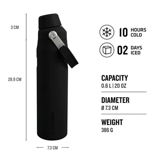 STANLEY THE AEROLİGHT ICEFLOW 0.60 LİTRE SOĞUK SU TERMOSU SİYAH RENK - 2
