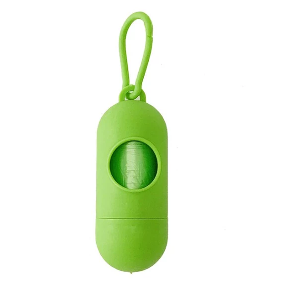 Kapsül Şeklinde Taşıma Aparatlı Dışkı Poşeti Yeşil