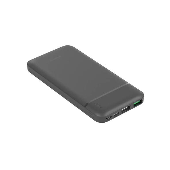 Polosmart PBS123 10.000 mAh 1 Type-C 2 USB Çıkışlı Taşınabilir Şarj Cihazı Powerbank Gri