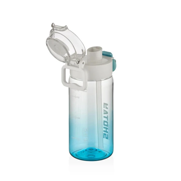 Shotay Su Matarası Straw Gradient Polikarbon Mavi 600Ml - 2