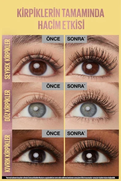 Maybelline New York Colossal Bubble Hacim Veren Maskara - Siyah - Resim 4