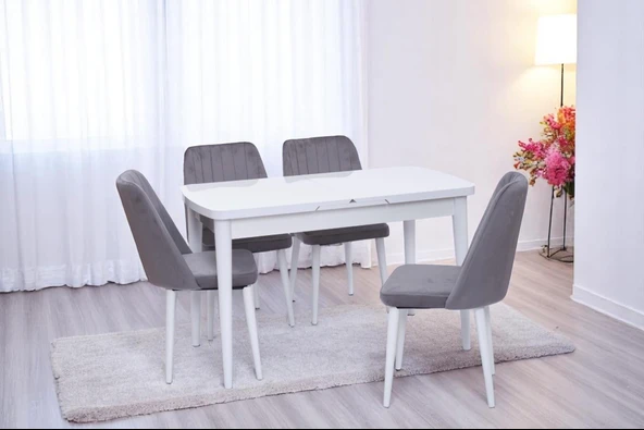 Nehir Milano MDF Lak Panel Açılır Mutfak Masa Takımı 75x130cm - 2