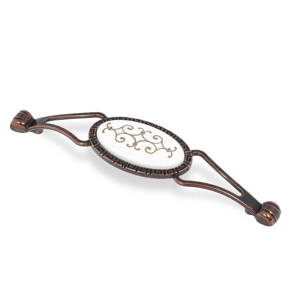 Seçil (128 mm-12.8 cm) Eskitme Antik Bakır Metal Mobilya Mutfak Çekmece Dolap Kulpu Kulbu Kulpları