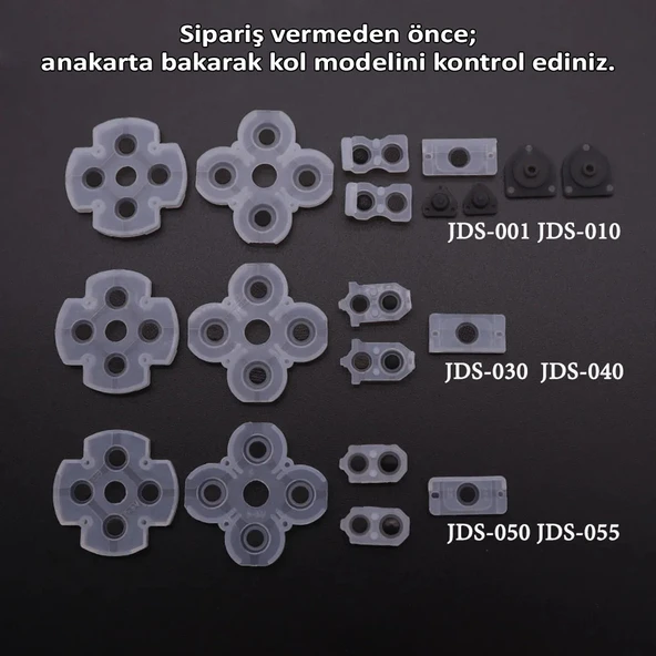PS4 001 010 011 İç Lastik Takımı Silikon İletken Seti Playstation 4 Kol Tamir Yedek Parça - Resim 2