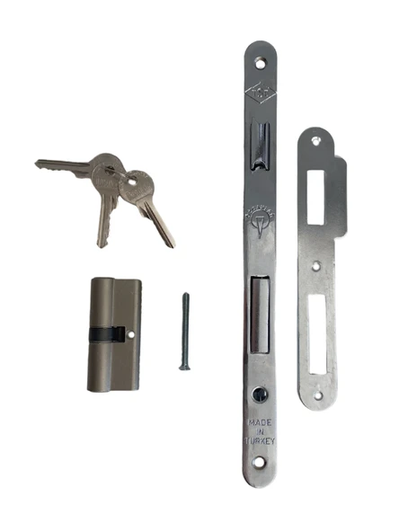 Silindirli Oval 45MM Gömme Giriş Kapısı Kilidi Çelik Kapı Kilidi(SİLİNDİRLİ)(18mmx45mm) GİRİŞ Kilidi(18mmx45mm) - 4