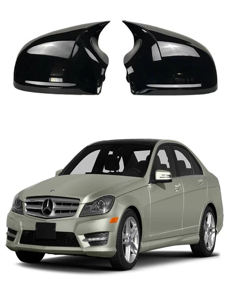 MERCEDES C SERİSİ W204 Araca Özel Batman Yarasa Ayna Kapağı Pianoblack ürün görseli 1