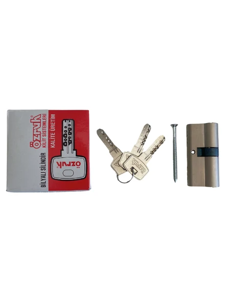 Çelik Kapı 68mm Barel Silindirli Bilyalı Kilit Giriş Kapı Göbek Bareli(68mm)(KROM) Krom BAREL - 68mm