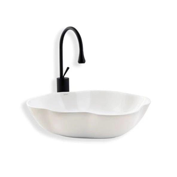 LENA TEZGAH ÜSTÜ ÇANAK LAVABO E-4163 BEYAZ - Resim 2