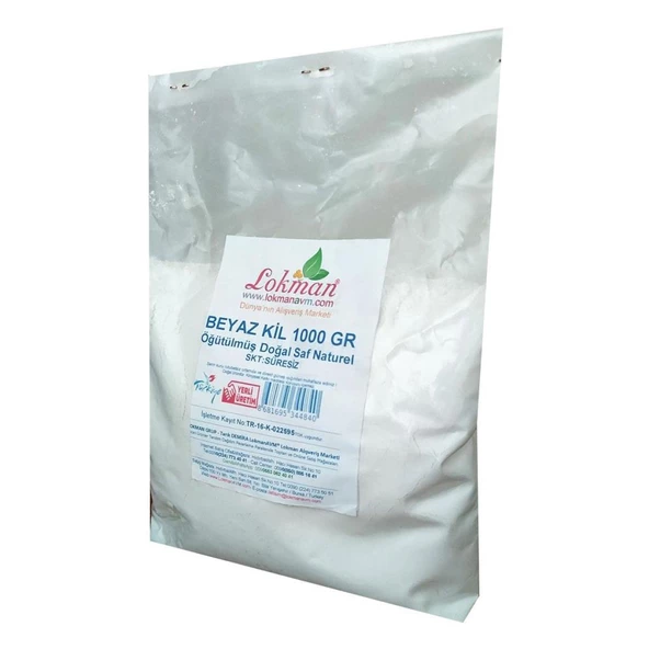 Öğütülmüş Saf Doğal Beyaz Kil Maskesi Maskelik Kil Kiloluk 1KG - 4
