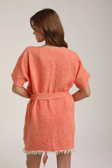 Life For Moda Kadın Kuşaklı Müslin Pareo Kimono P 80 - 5