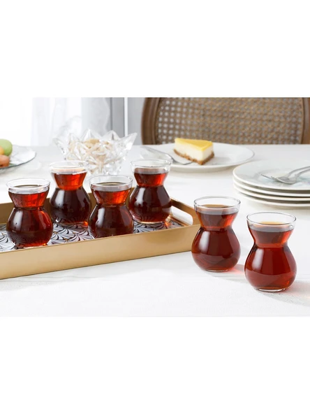 English Home Etnik Cam 6'lı Çay Bardağı 140 ml Şeffaf
