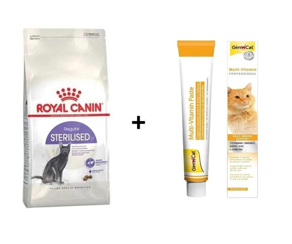 Royal Canin Sterilised Kısırlaştırılmış Kedi Maması 4 Kg + Gimcat Multivitamin 100 Gr ürün görseli 1