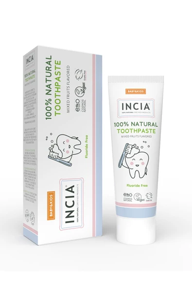 Incia %100 Doğal Diş Macunu Bebek ve Çocuk Karışık Meyve Aromalı Florürsüz 50 ml - 7