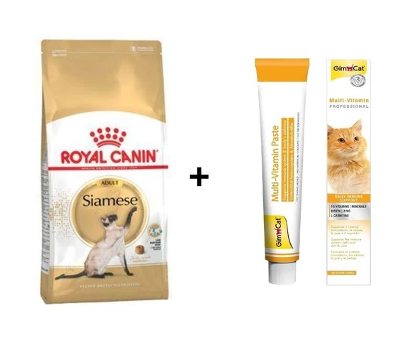 Royal Canin Siamese Yetişkin Kedi Maması 2 kg + Gimcat Multivitamin 100 Gr ürün görseli