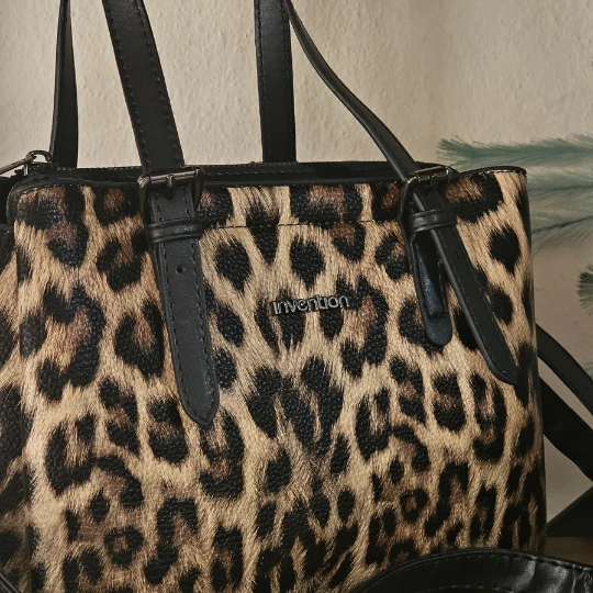 Yeni Sezon Leopar Baskılı Fermuarlı Çanta - 4