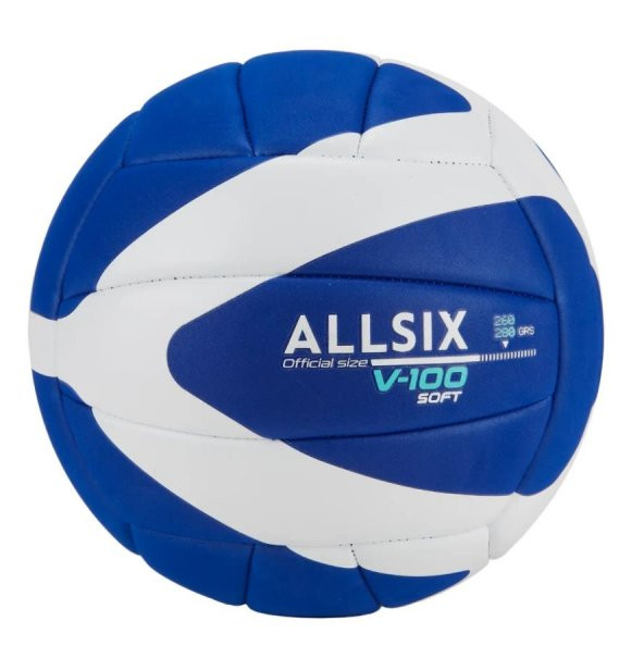 Allsix V100 Soft Mavi-beyaz Voleybol Topu 260-280gr YENİ SERİ