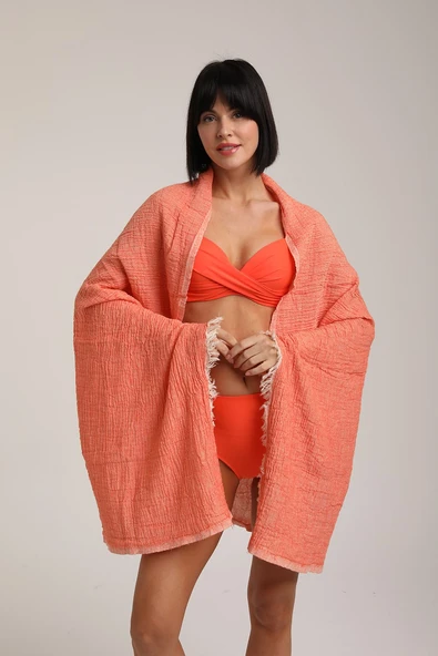 Life For Moda Kadın Düz Müslin Pareo Peştemal 90 x 180 CM - 5