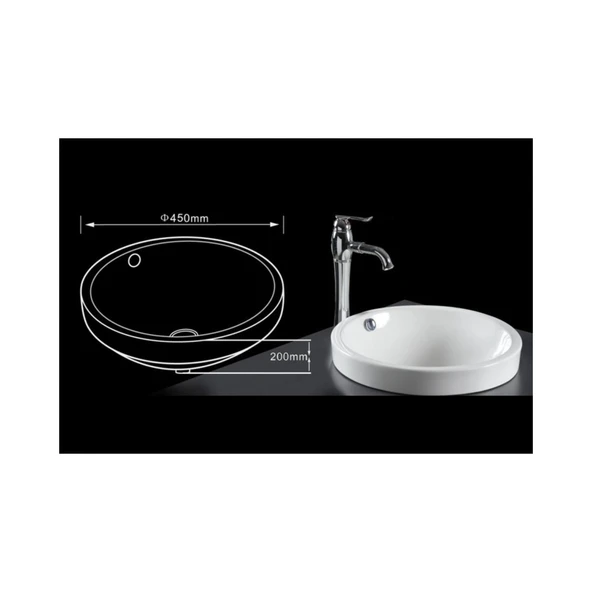 LENA TEZGAHÜSTÜ LAVABO E-3051