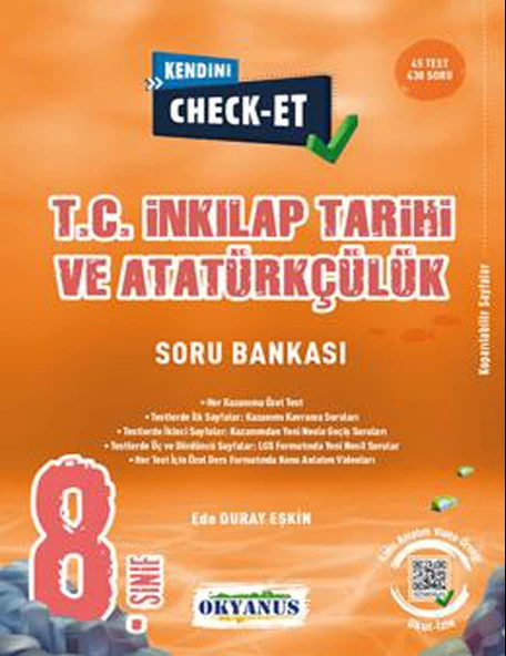 Okyanus 8.Sınıf Kendini Check-et T.C. İnkılap Tarihi ve Atatürkçülük Soru Bankası