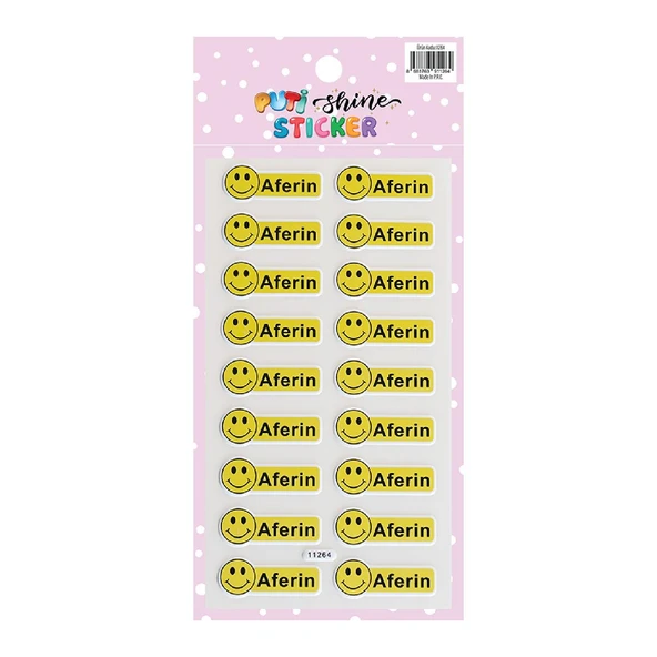 Puti Shine Sticker - Gülen Yüz  Aferin (11264)