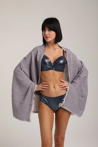 Life For Moda Kadın Düz Müslin Pareo Peştemal 90 x 180 CM - 3