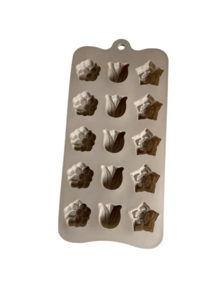SİLİKON ÇİKOLATA KALIBI LALELİ 21*11 CM - 2