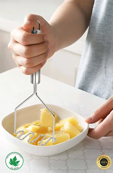 Pratik 24 cm Lüks Paslanmaz Metal Patates Ezici | Patates Ezici Püre Yapıcı - Resim 3