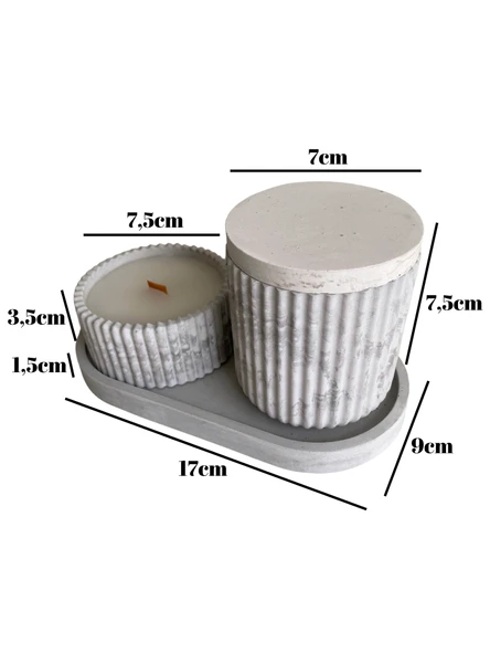 Desenli Desing 3'lü Set Kokulu Mumluk Dekoratif Mum Seti(AÇIK GRİ)(KOKULU)(4 PARÇA) Gri AMBER - 5