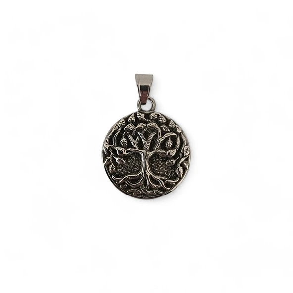 Yaşam Ağacı Çelik Kolye Ucu - Resim 3