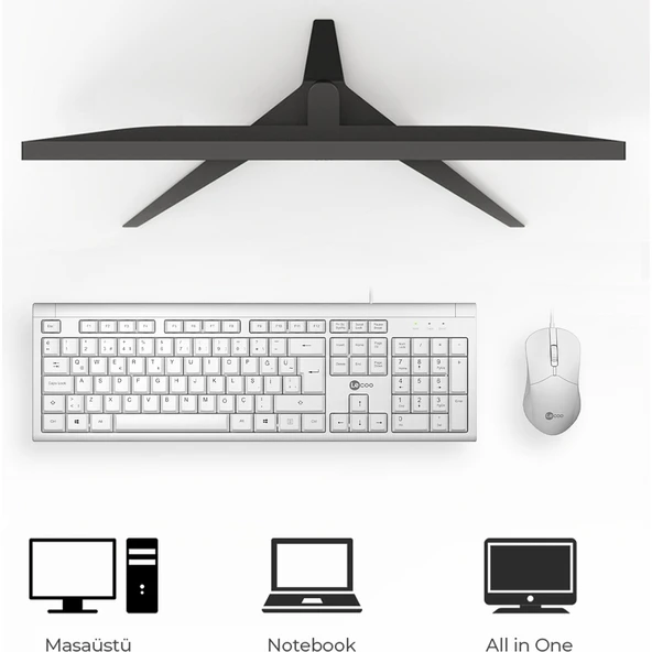 Lecoo Cm101 Beyaz Kablolu Klavye & Mouse Set - 2
