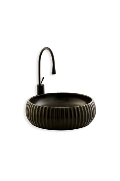 LENA TEZGAHÜSTÜ LAVABO (SİYAH) E-4161S - Resim 4