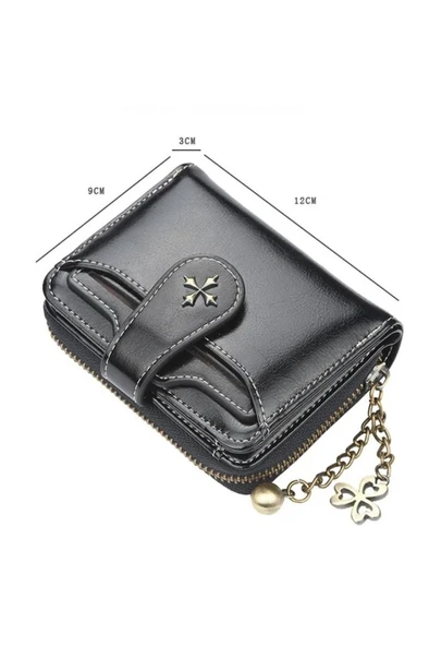 Baellerry Kadın Italyan Rivalli Kartlık Kısa Cüzdan Metal Aksesuar - 2