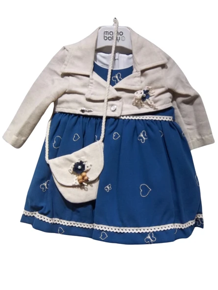 BOLEROLU ÇANTALI KIZ ELBİSE