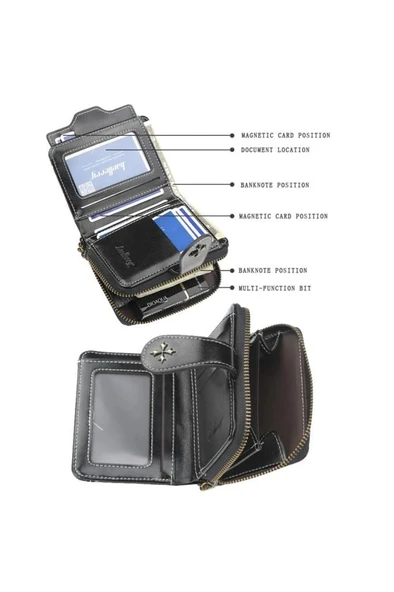 Baellerry Kadın Italyan Rivalli Kartlık Kısa Cüzdan Metal Aksesuar - 4