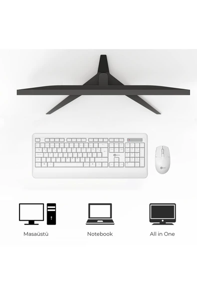 Lecoo Kw202 Kablosuz Klavye & Mouse Set Beyaz - 2