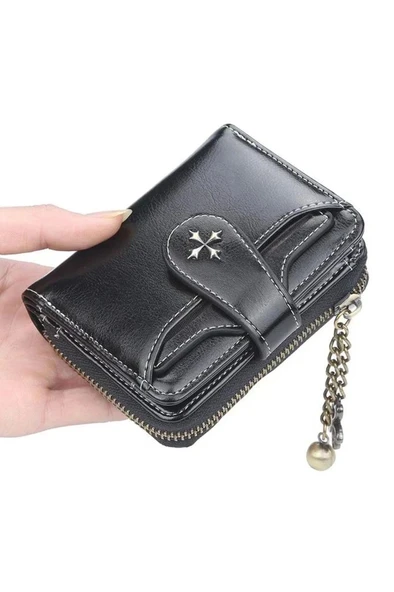 Baellerry Kadın Italyan Rivalli Kartlık Kısa Cüzdan Metal Aksesuar