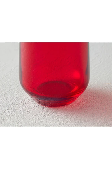 Lacy Cam 3'lü Meşrubat Bardağı Kırmızı - Resim 3